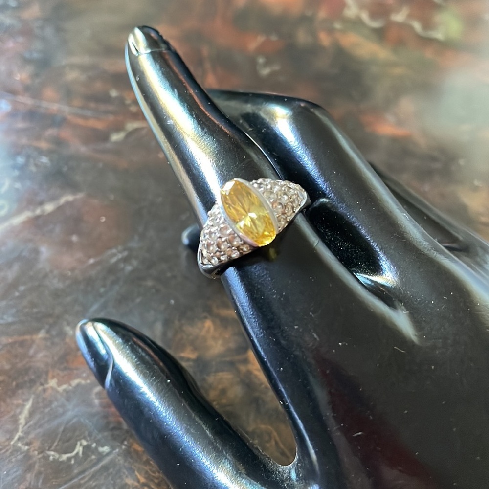 🌞 925 silver citrine women’s ring